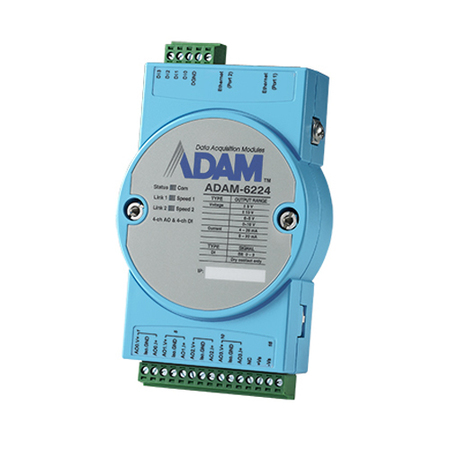 ADVANTECH 4-Ch Isolated Analog Output Modbus Tcp ADAM-6224-B